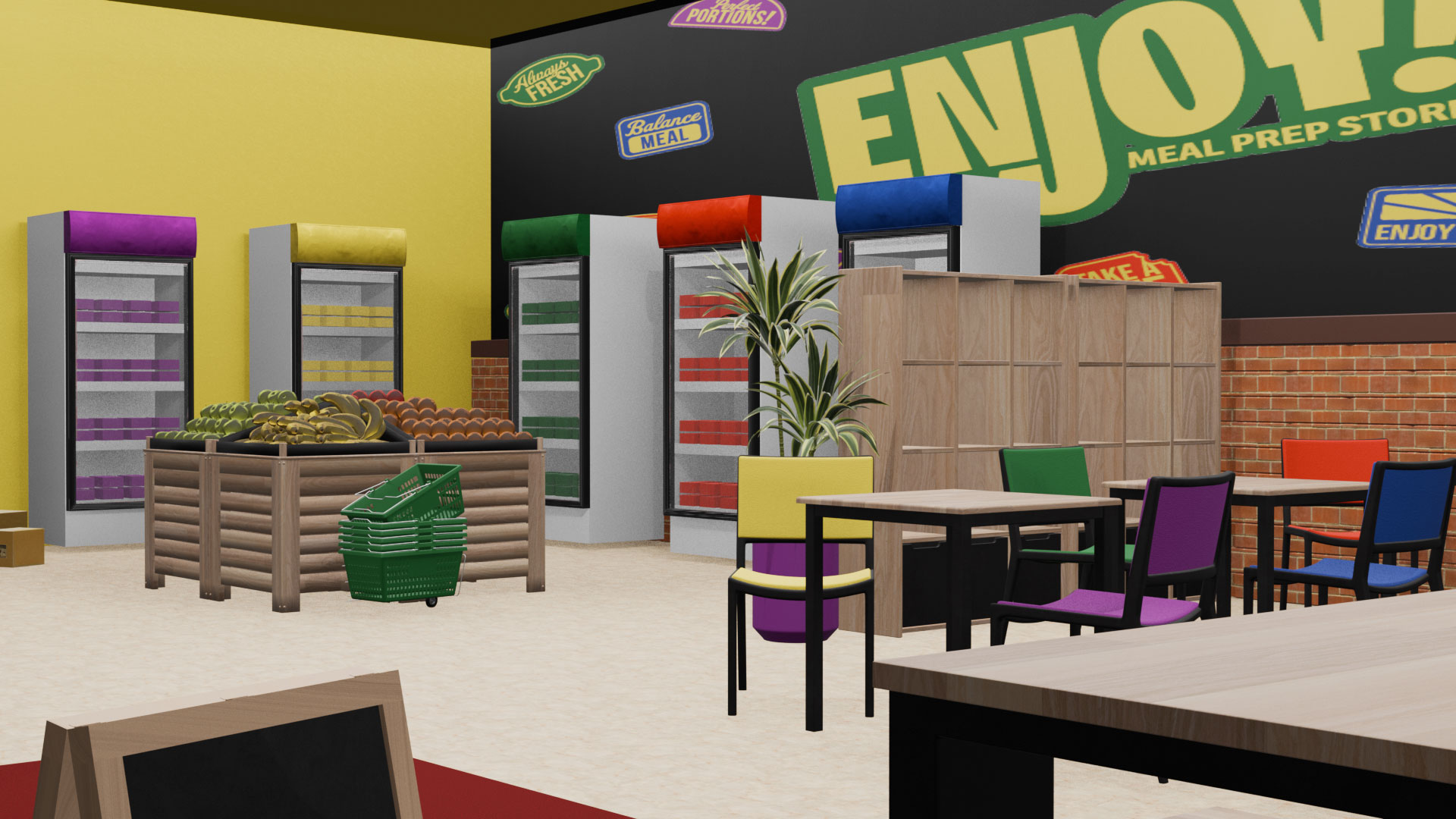 3D Mockup of meal prep store