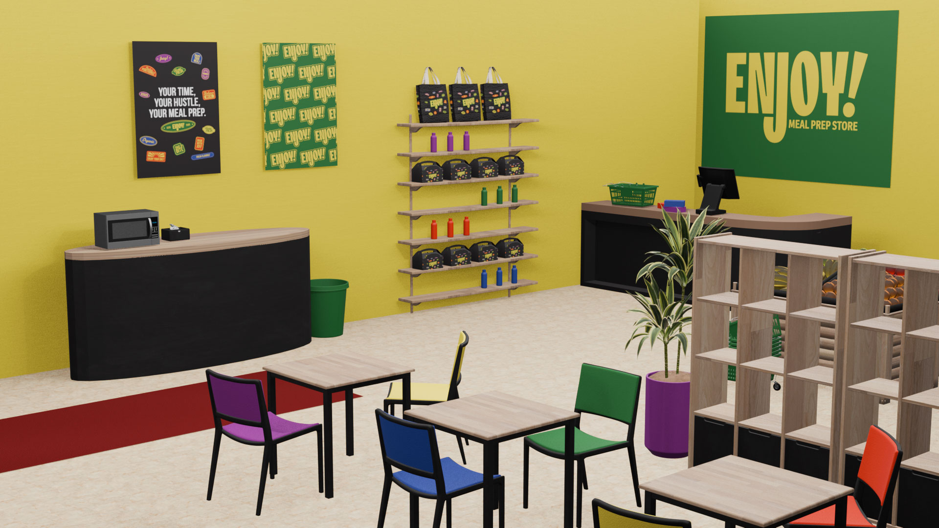 3D Mockup of meal prep store