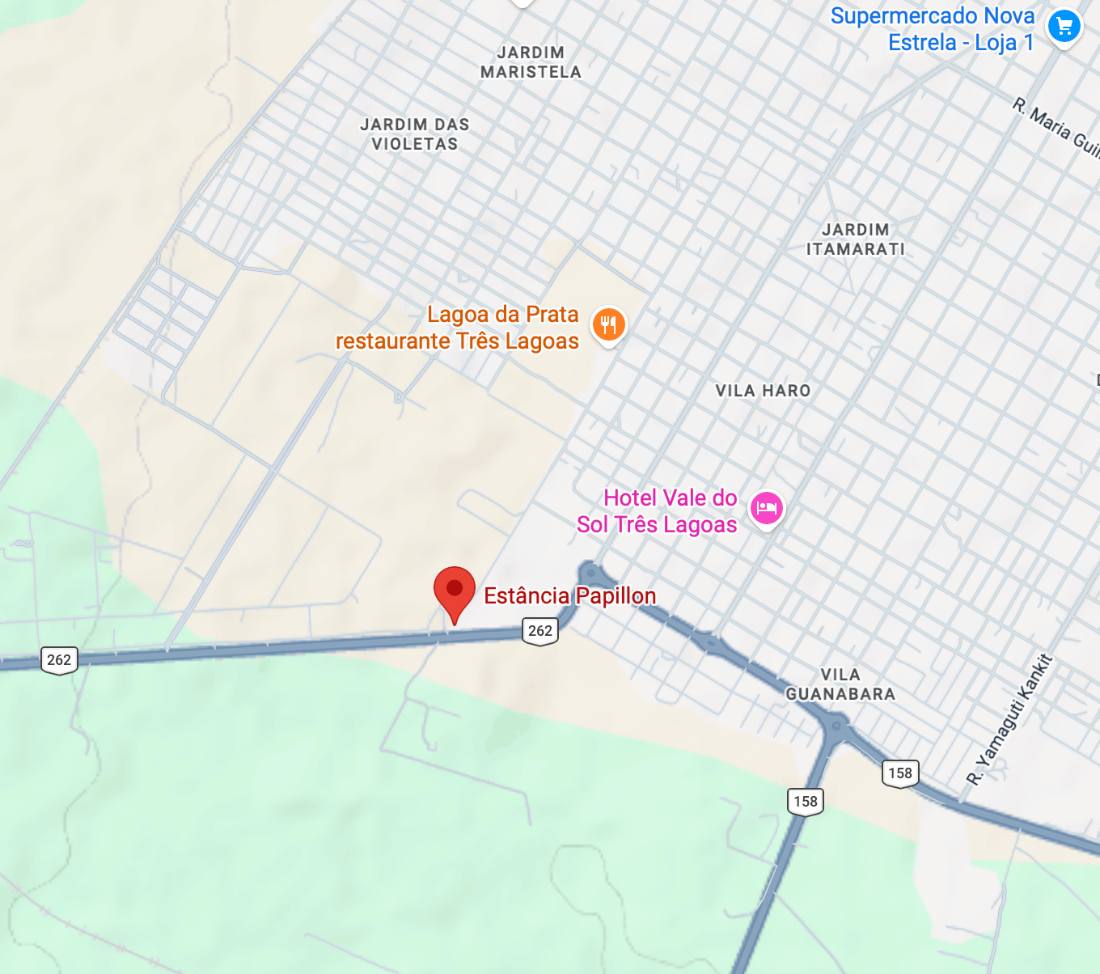 Mapa — Estância Papillon, BR-262 KM 13, Três Lagoas – MS