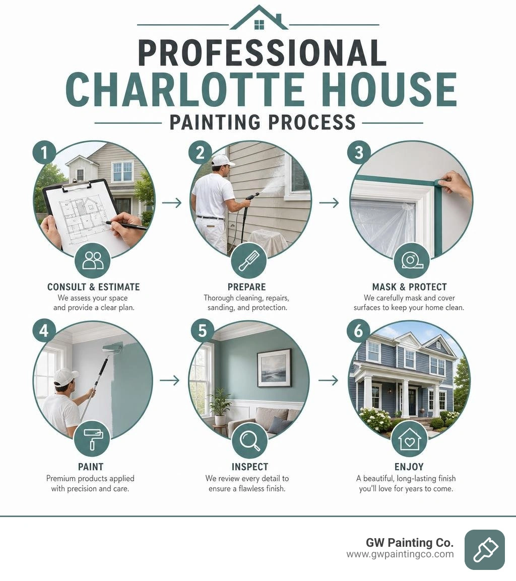 Professional Charlotte House Painting Process infographic Professional Charlotte House Painting Process infographic