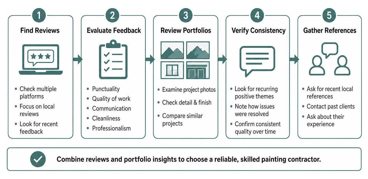 evaluating contractor reviews and portfolios