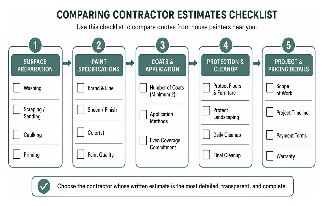 comparing contractor estimates checklist