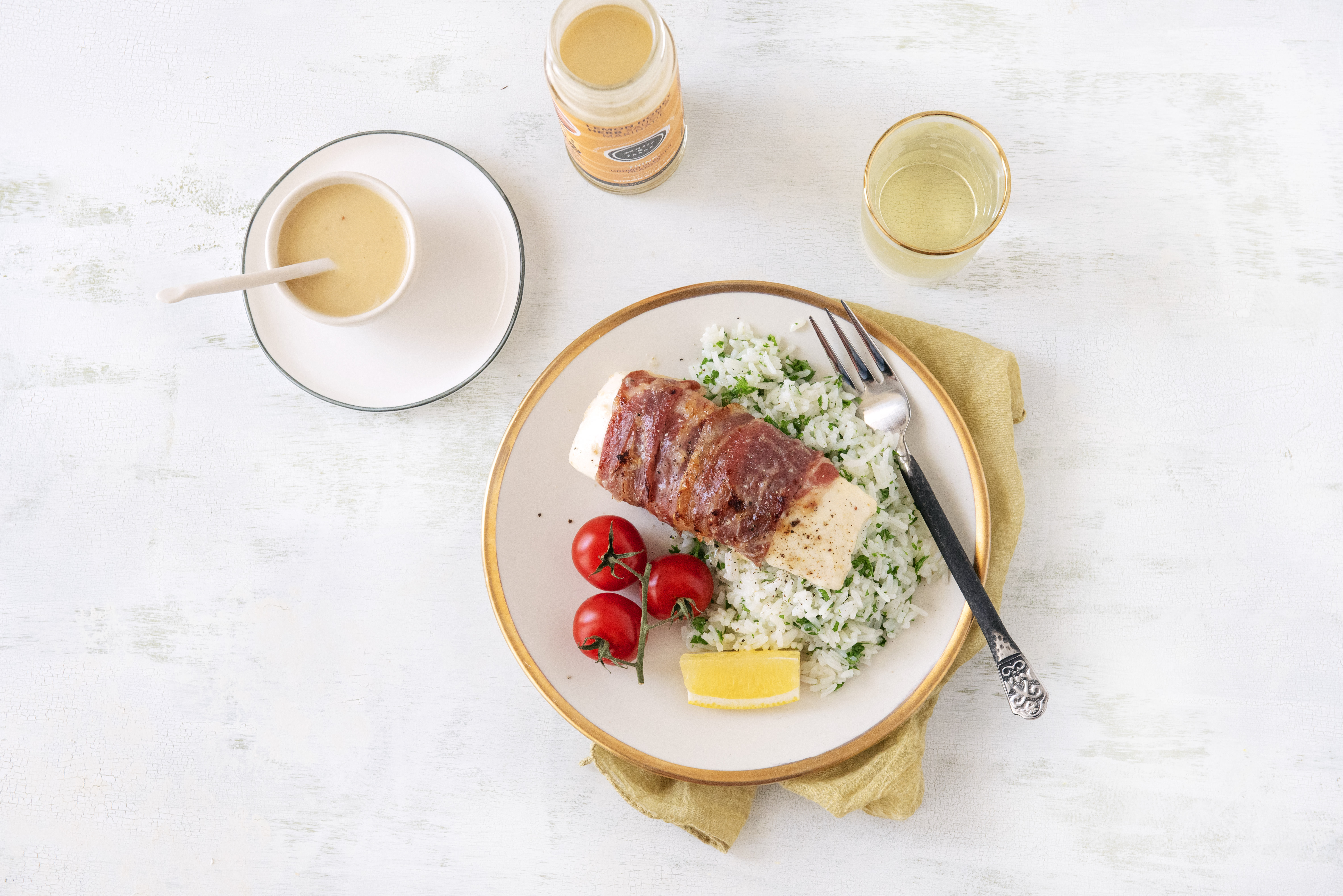 LEMON PROSCIUTTO WRAPPED HALIBUT