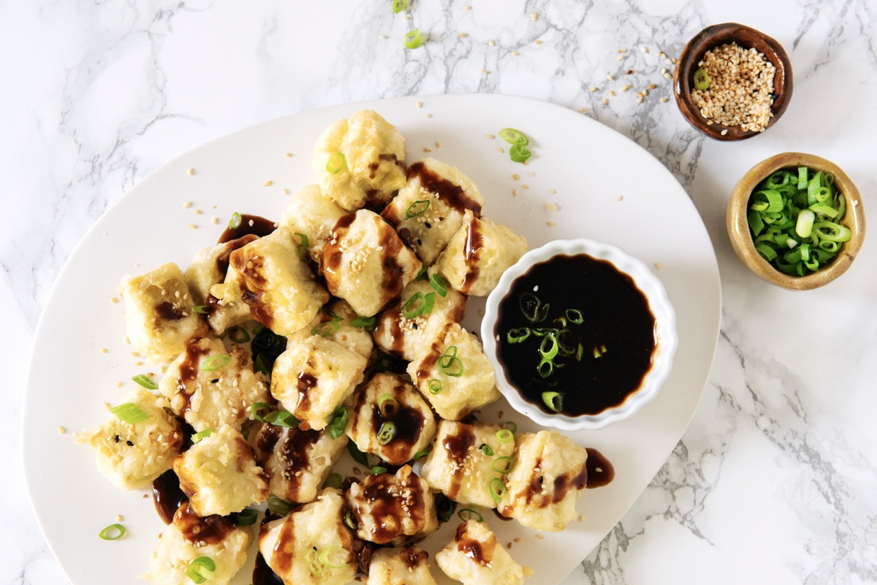 Teriyaki Tempura Tofu Bites