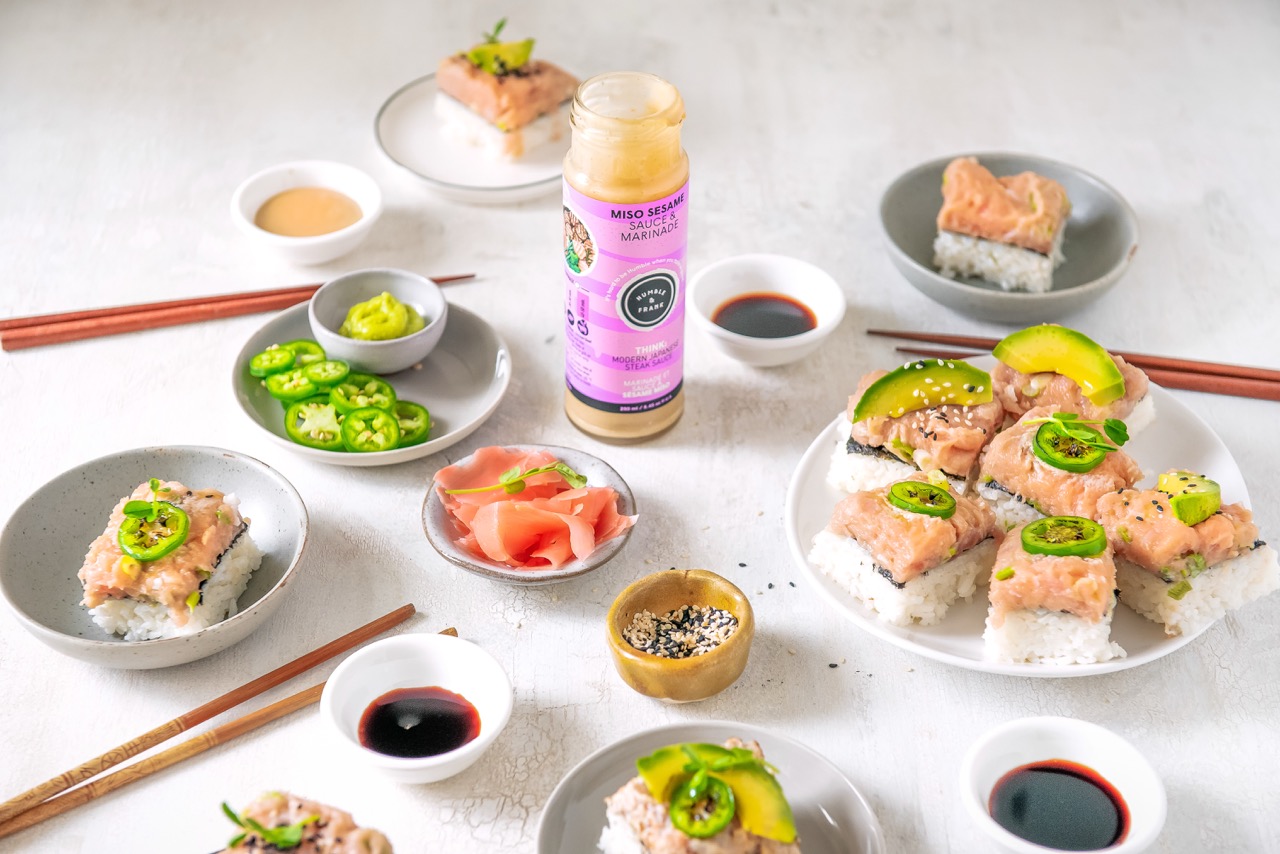 Simple Sushi with Miso Sesame Sauce