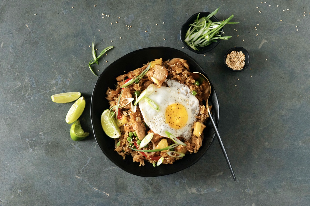 Sheetpan Maui Chicken and Pineapple Fried Rice