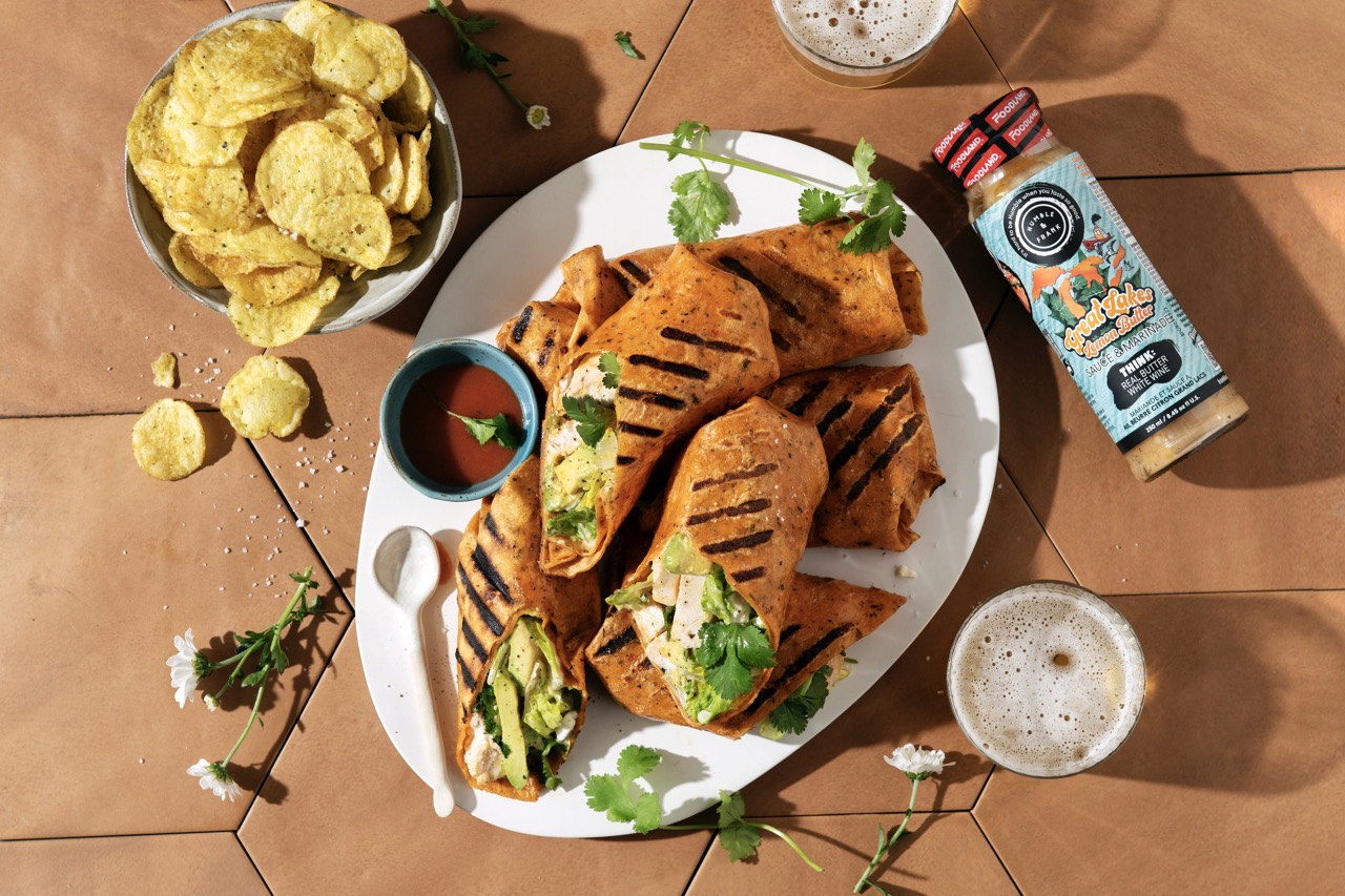 Lemon Chicken and Avocado Salad Wraps