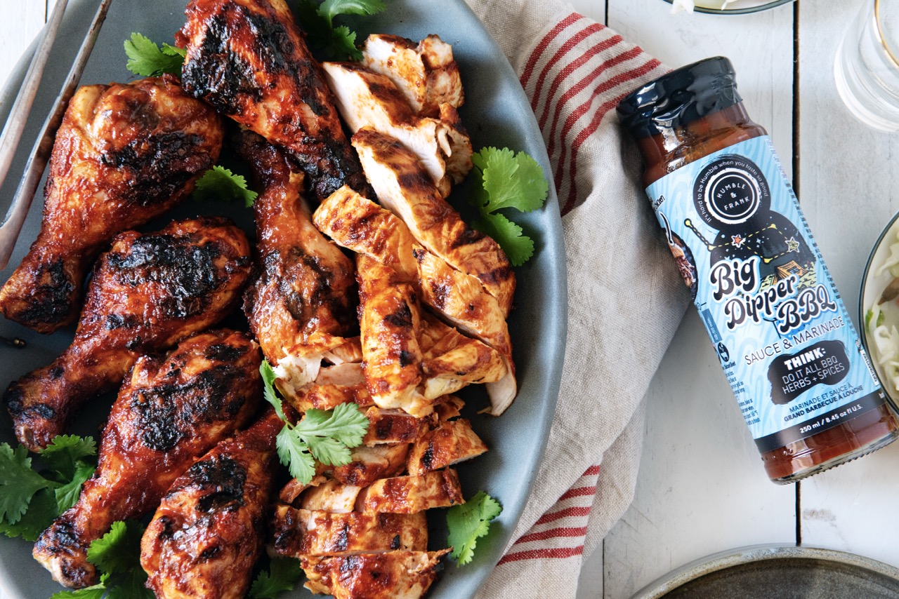 BBQ Chicken with Cilantro Lime Coleslaw