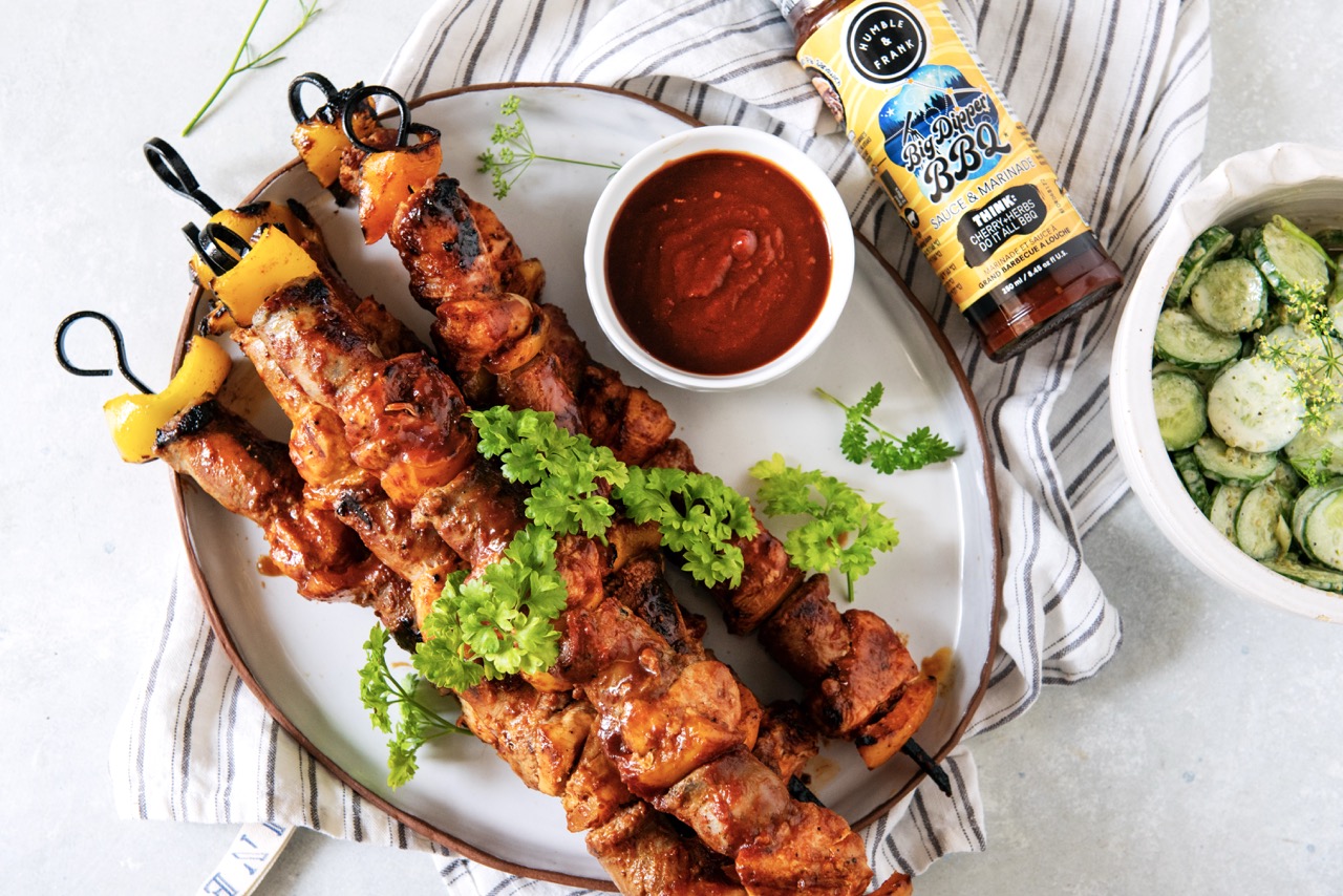 BBQ Chicken and Sausage Skewers