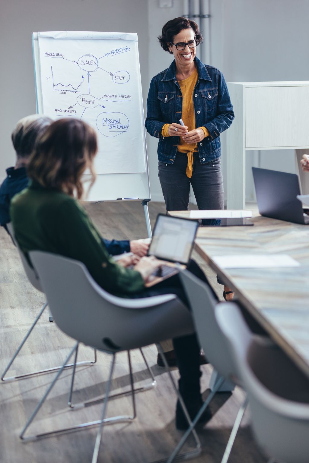 Sales leader delivering a presentation