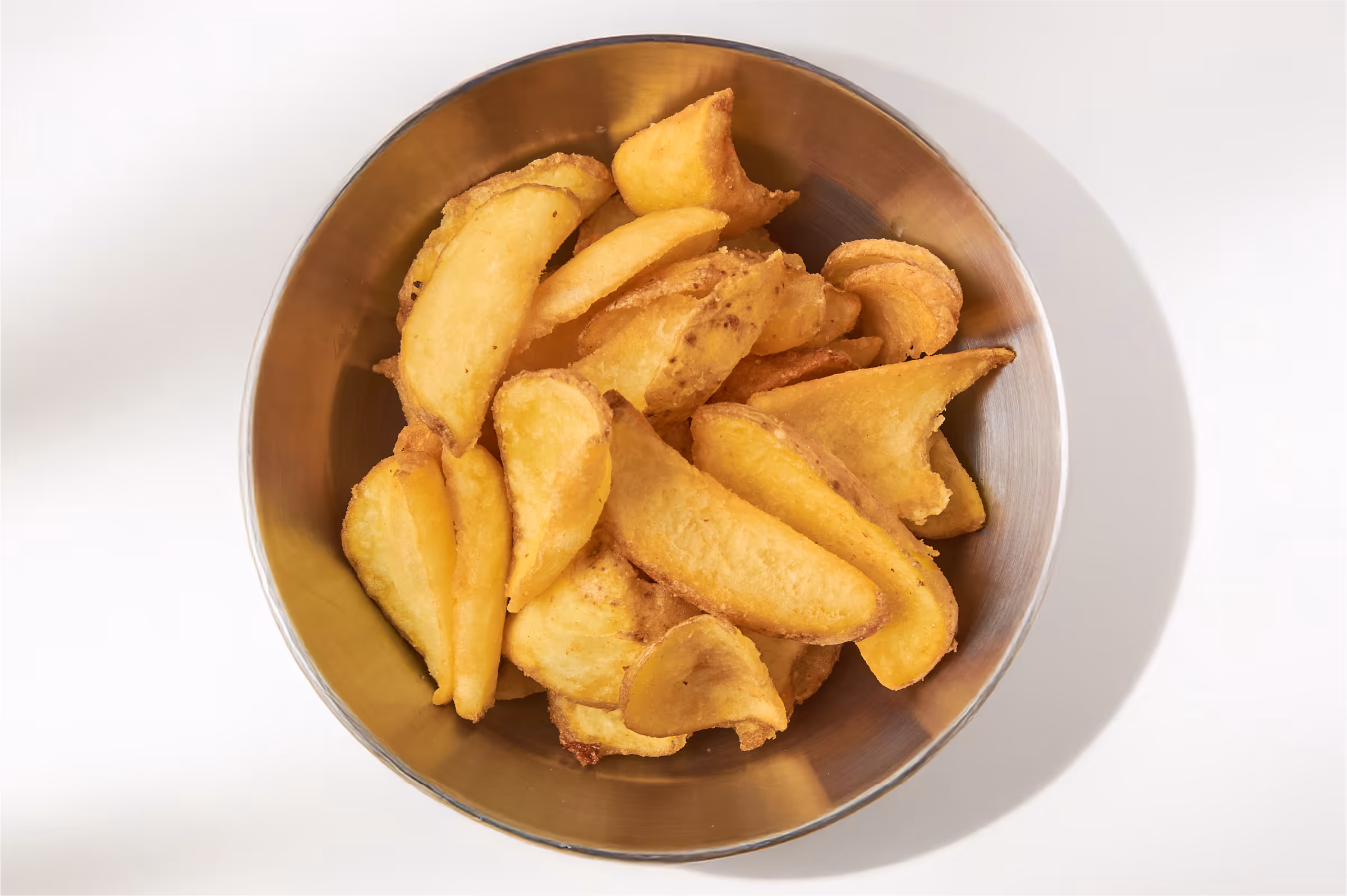 Potato Dippers in a metal bowl