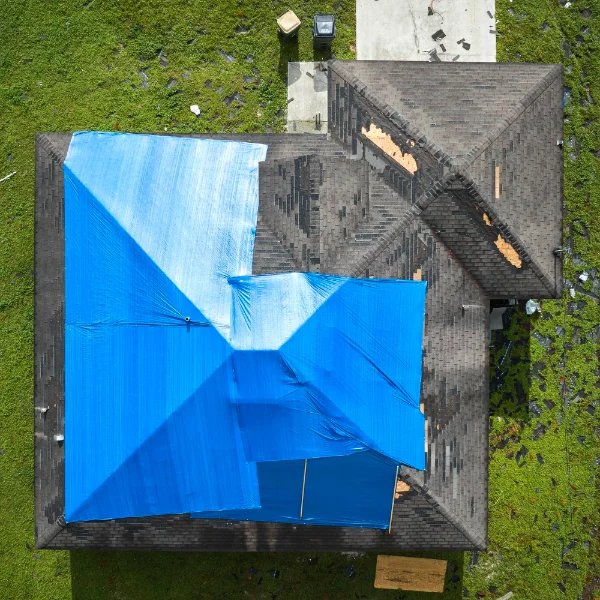 Shingles damaged from storm