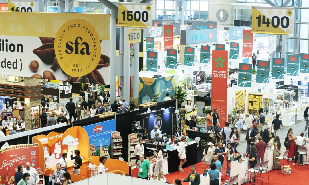 People at a crowded CPG exhibition hall