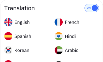 Flags showing the languages CarAi speaks