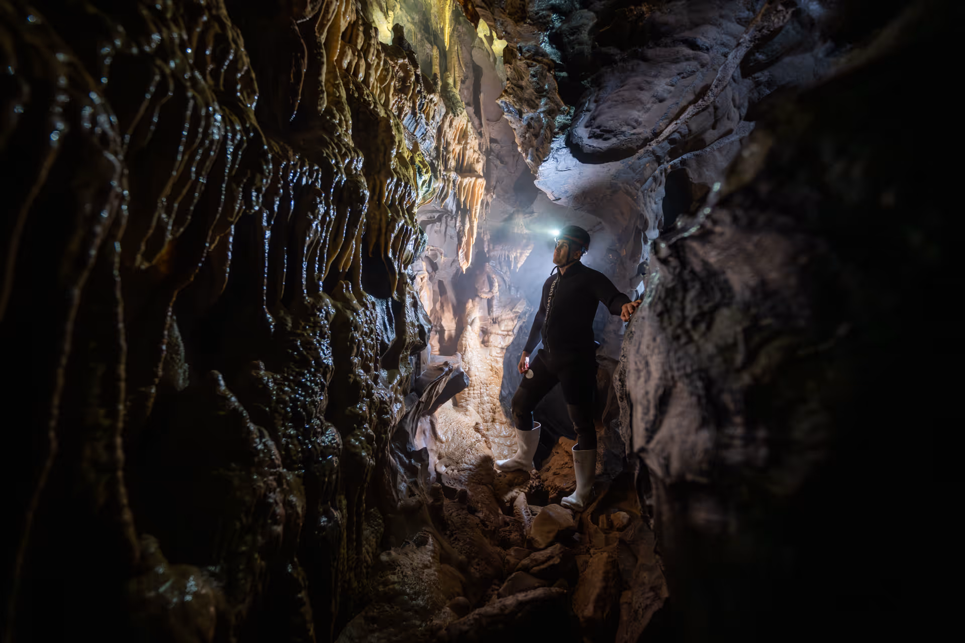 Fresh springs that run underground have carved out incredible limestone formations over millions of years.