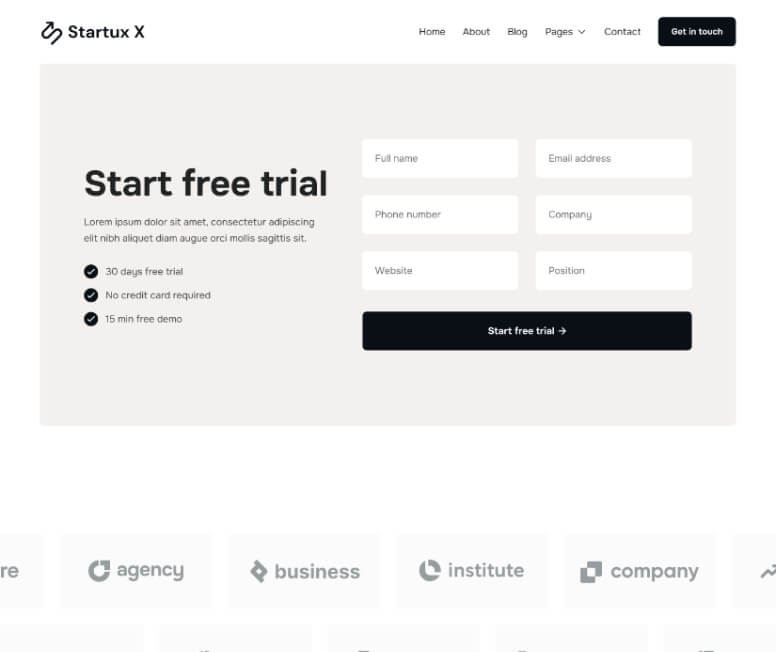 Landing Page - Startux X Webflow Template