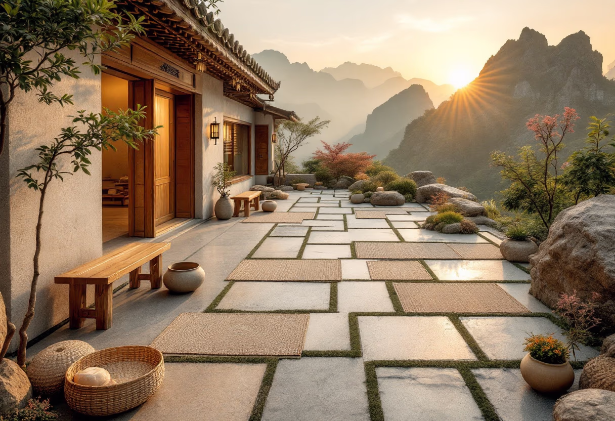 [background image] image of temple at sunrise (for a buddhist monasteries & temple)