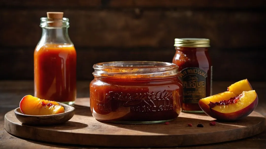 Warm Rustic Kitchen with artisan sauces.