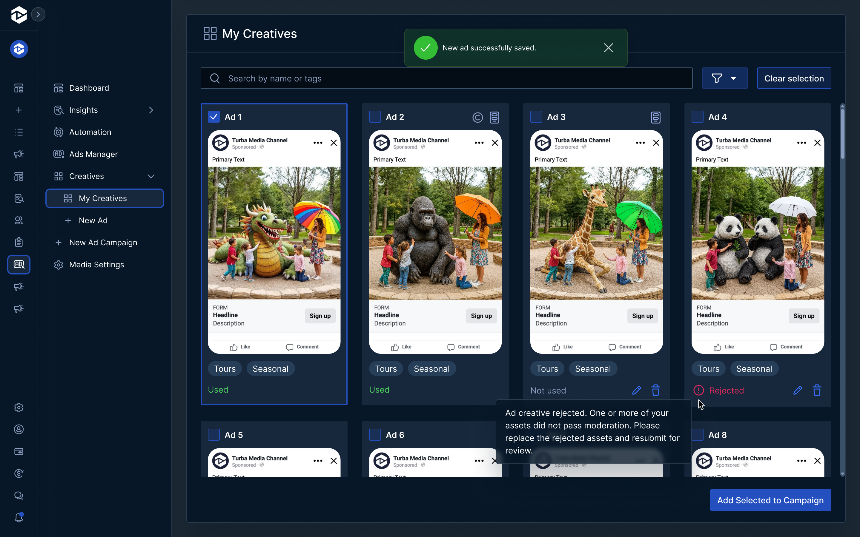 Analytics dashboard for user 'Mark Copeland' showing audience data across Instagram, Facebook, Twitter, YouTube, and Reddit. Includes bar charts of audience growth across all platforms and per platform, a pie chart of audience distribution by platform, and a segment breakdown by coaching types like personal development, life, and business coaching.