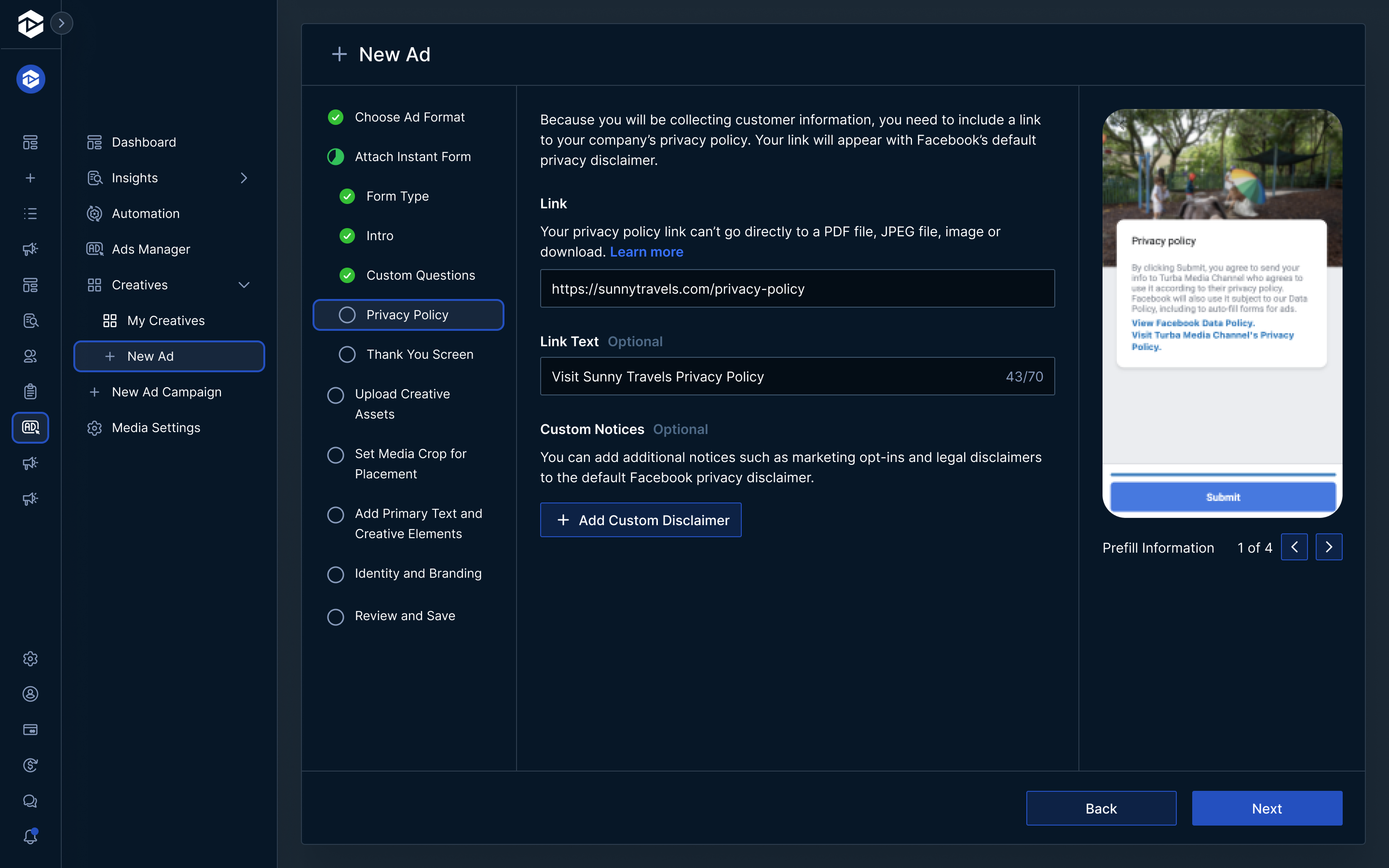 Analytics dashboard for user 'Mark Copeland' showing audience data across Instagram, Facebook, Twitter, YouTube, and Reddit. Includes bar charts of audience growth across all platforms and per platform, a pie chart of audience distribution by platform, and a segment breakdown by coaching types like personal development, life, and business coaching.