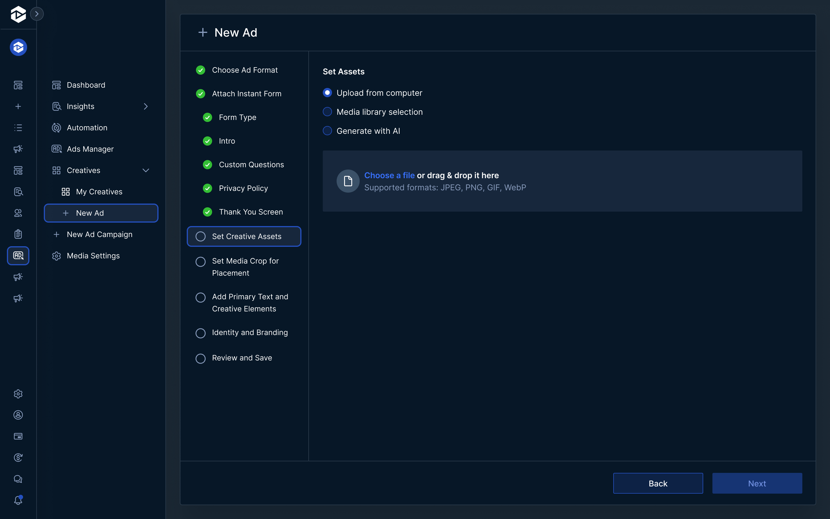 Analytics dashboard for user 'Mark Copeland' showing audience data across Instagram, Facebook, Twitter, YouTube, and Reddit. Includes bar charts of audience growth across all platforms and per platform, a pie chart of audience distribution by platform, and a segment breakdown by coaching types like personal development, life, and business coaching.
