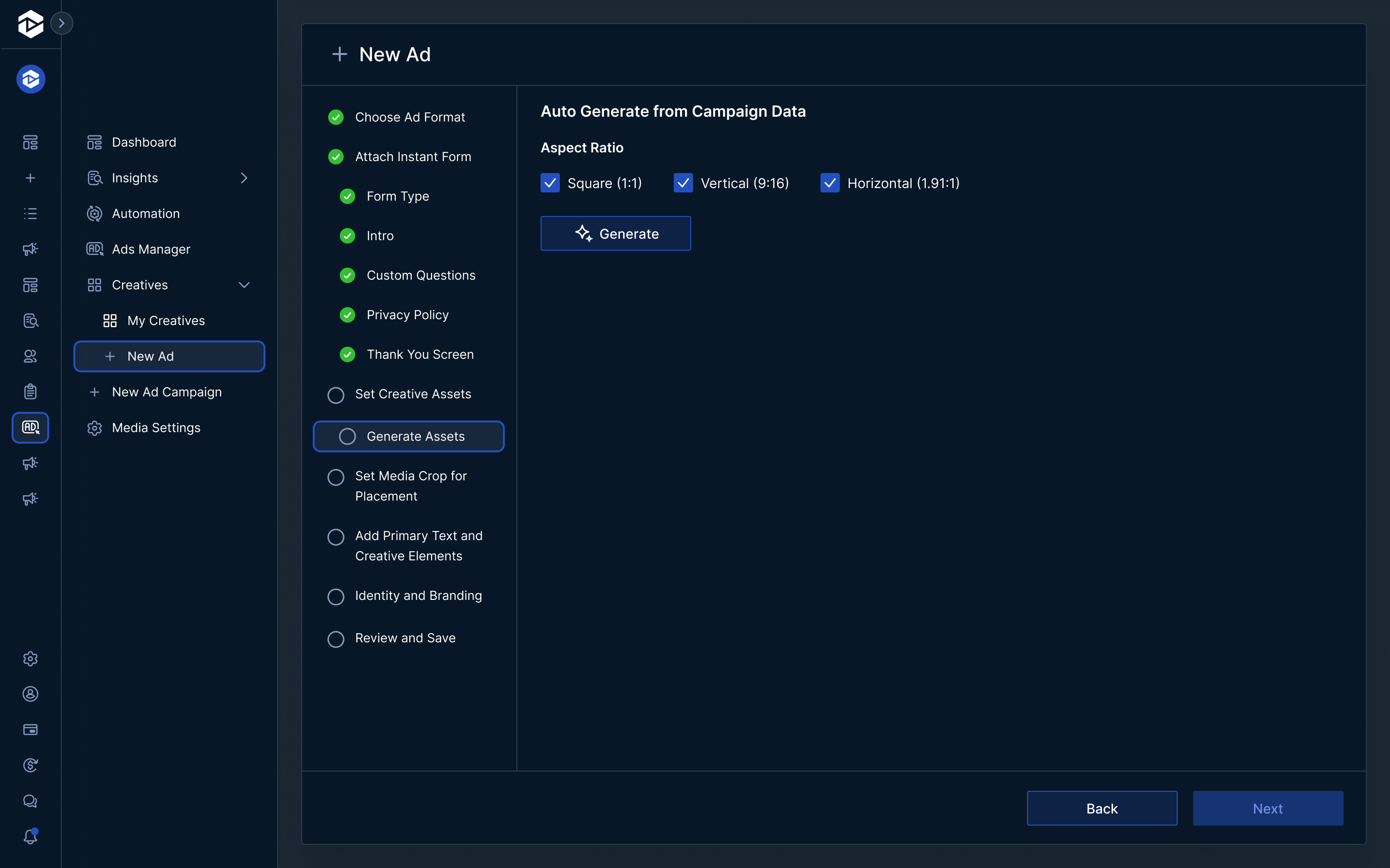 Analytics dashboard for user 'Mark Copeland' showing audience data across Instagram, Facebook, Twitter, YouTube, and Reddit. Includes bar charts of audience growth across all platforms and per platform, a pie chart of audience distribution by platform, and a segment breakdown by coaching types like personal development, life, and business coaching.
