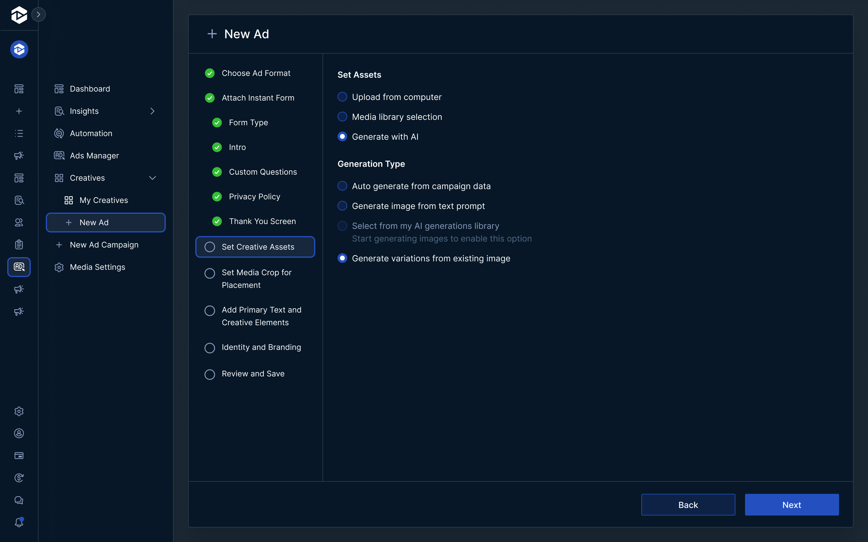 Analytics dashboard for user 'Mark Copeland' showing audience data across Instagram, Facebook, Twitter, YouTube, and Reddit. Includes bar charts of audience growth across all platforms and per platform, a pie chart of audience distribution by platform, and a segment breakdown by coaching types like personal development, life, and business coaching.