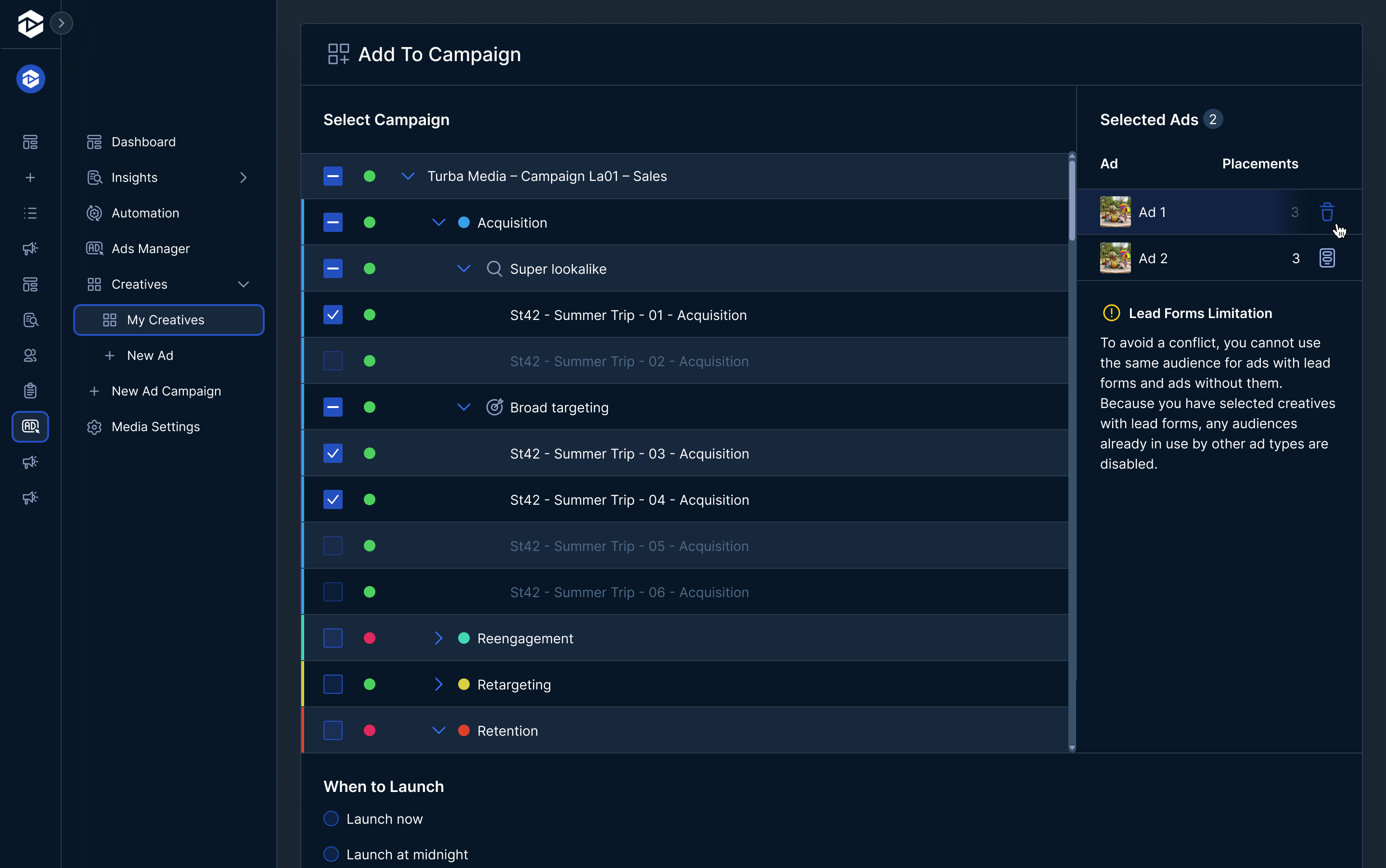 Analytics dashboard for user 'Mark Copeland' showing audience data across Instagram, Facebook, Twitter, YouTube, and Reddit. Includes bar charts of audience growth across all platforms and per platform, a pie chart of audience distribution by platform, and a segment breakdown by coaching types like personal development, life, and business coaching.