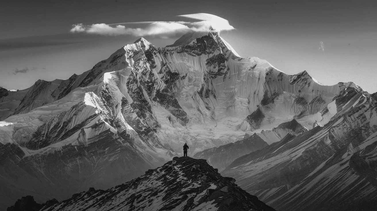 Himalayan mountains at sunrise, natural source of Shilajit
