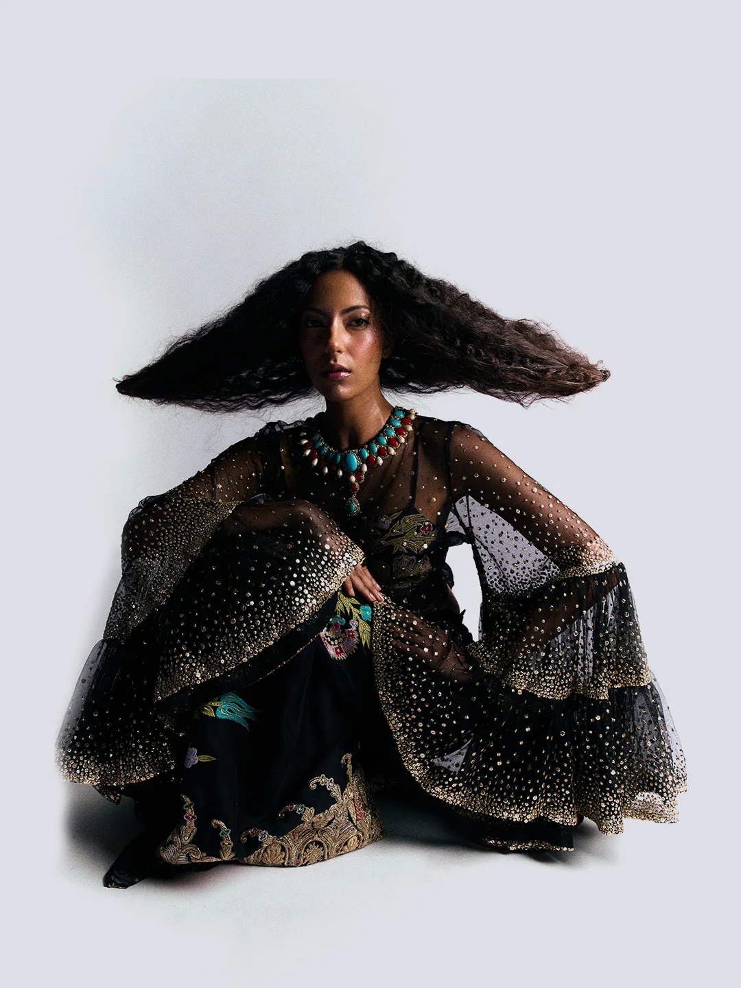 Primal 18 — Seated in black tulle
