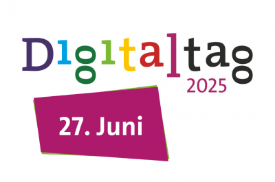 Grafik zum Digitaltag 2025 in bunten Buchstaben