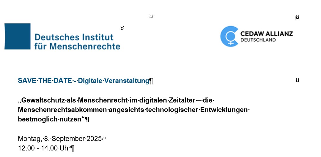 Logo des Deutschen Institutes für Menschenrechte und Cedaw Allianz Deutschland