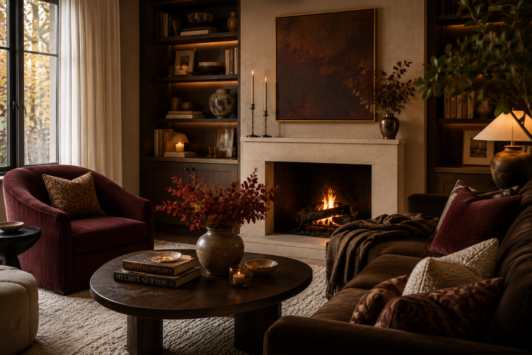herfst woonkamer roodtinten