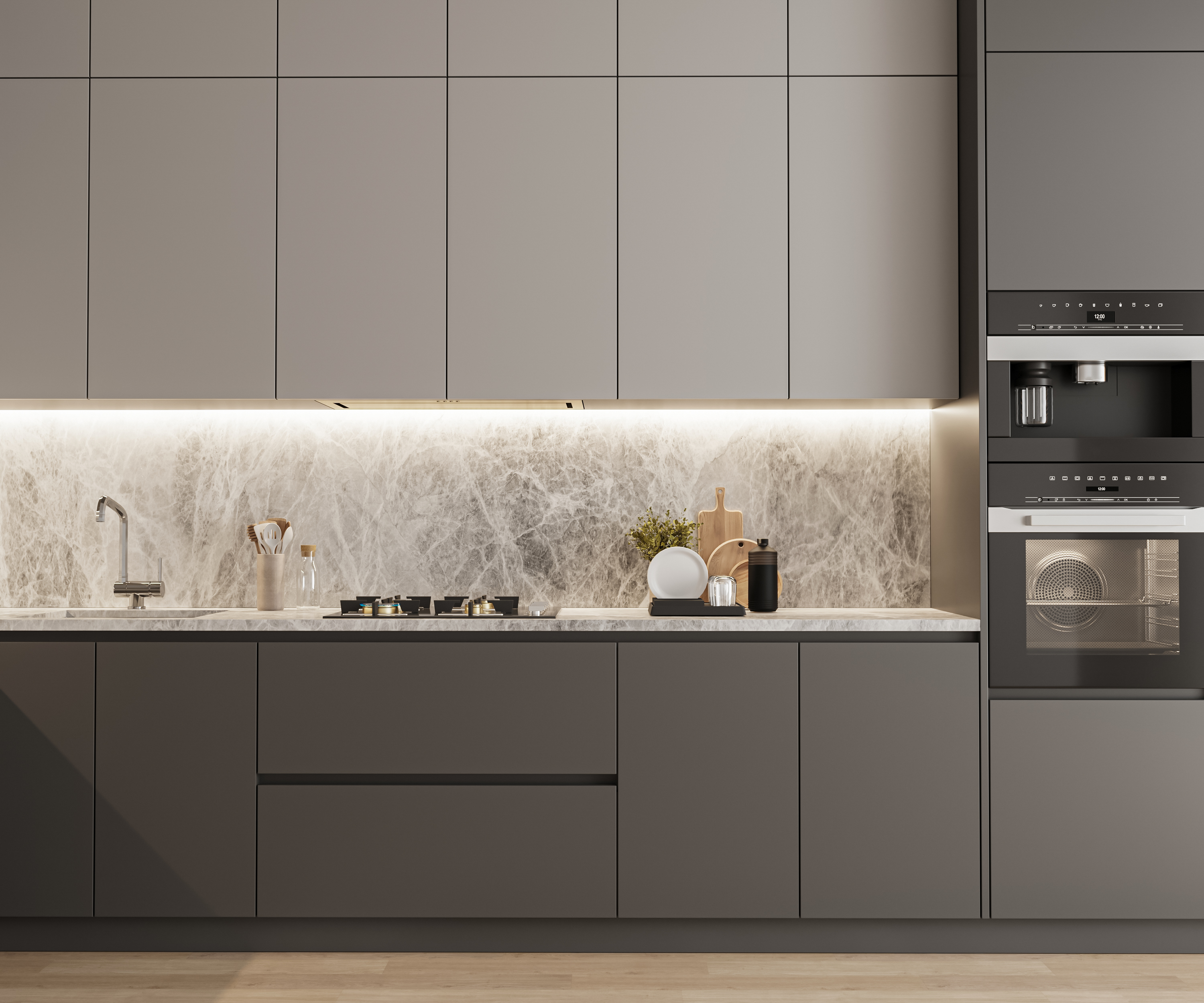 taupe moderne keuken