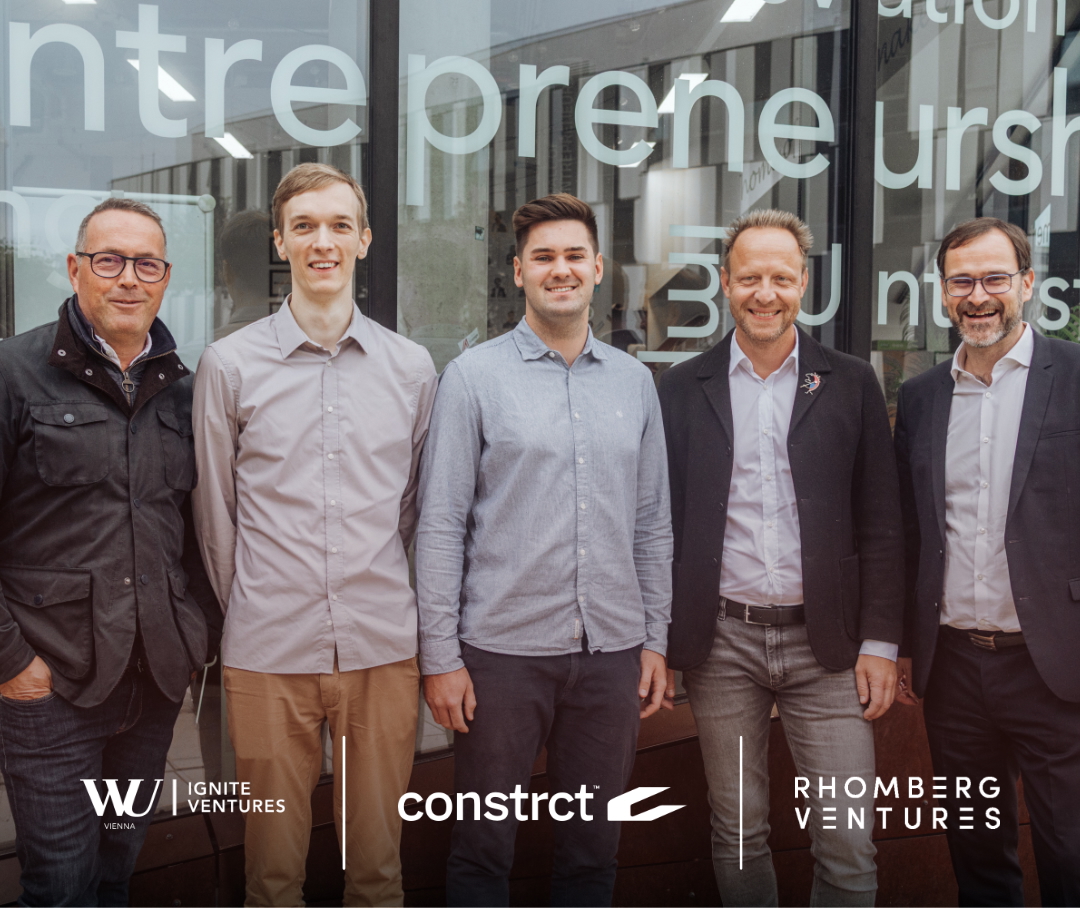 WU Ignite Ventures und Rhomberg Ventures investieren in Constrct