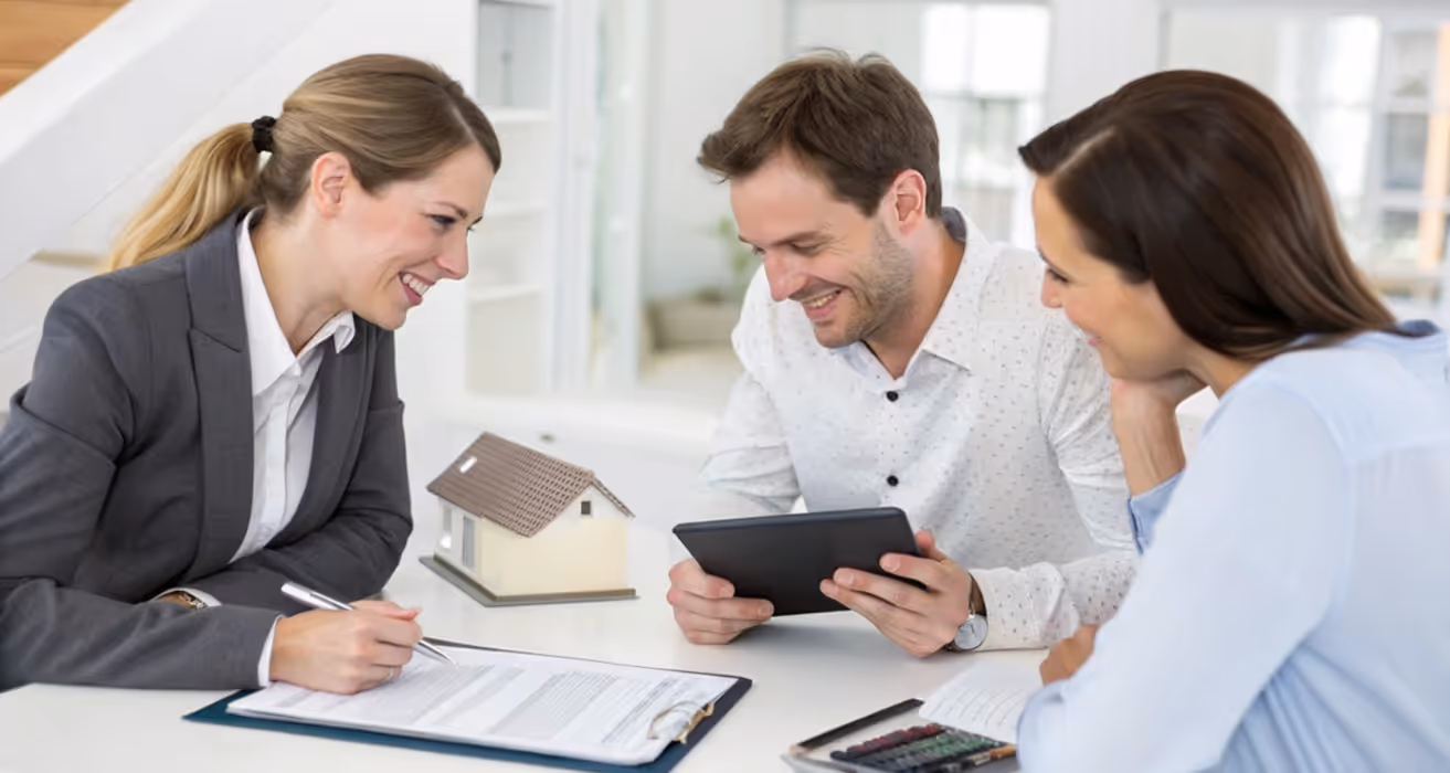 A sample Good Faith Estimate form with highlighted sections for loan terms, fees, and estimated closing costs.