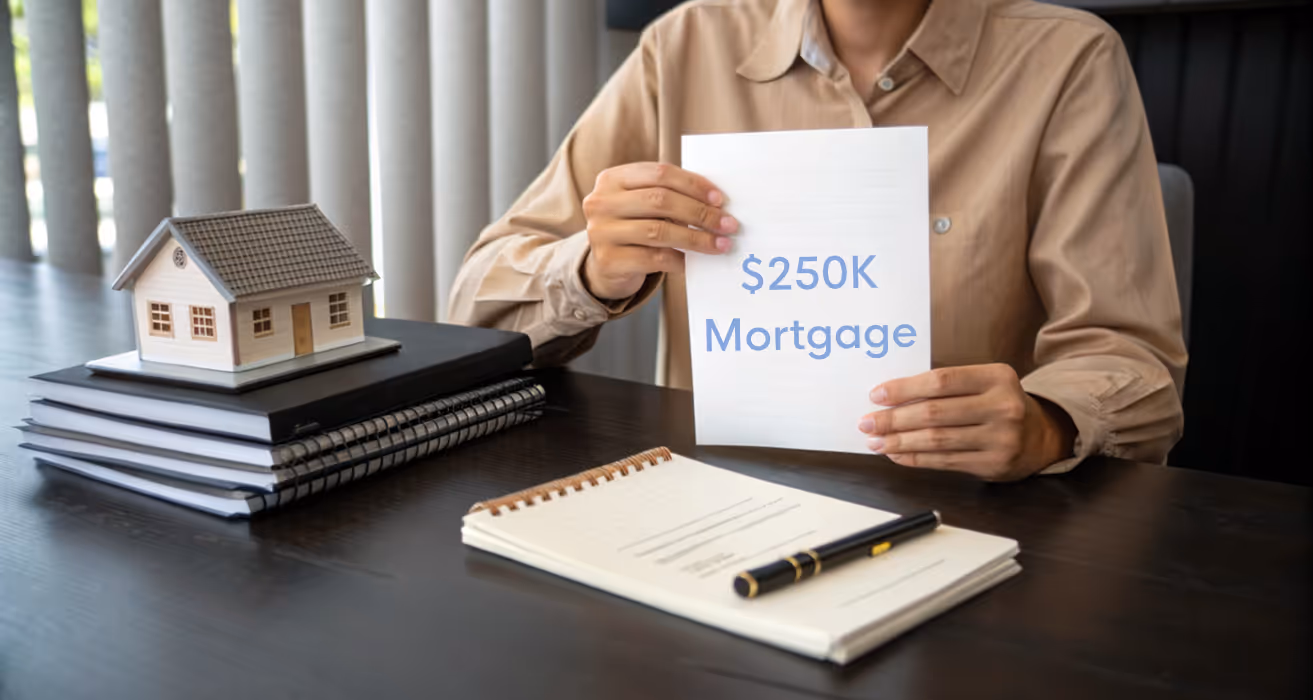 Monthly payments on a $250K mortgage are estimated between $1,300–$1,900, shaped by rate, term, insurance, and taxes.
