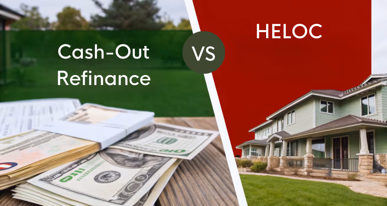 Compares options between a cash-out refinance and a HELOC to access home equity for expenses or renovations.