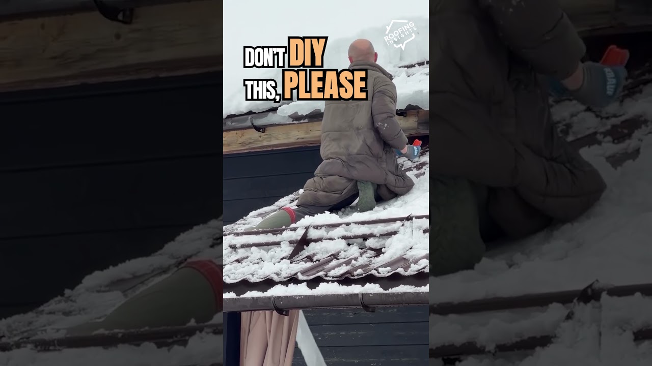rying to remove an ice dam yourself? Don’t! 🏡❄️ #icedam #roof #snow