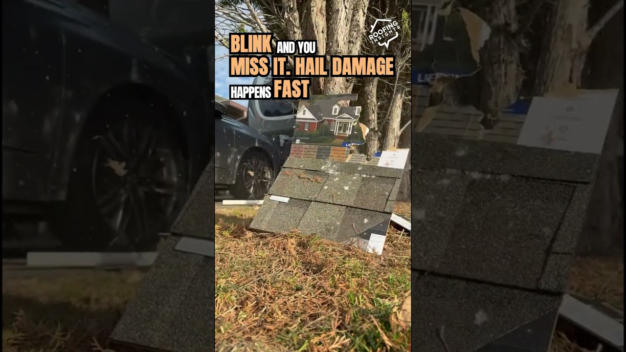 We tested a "hail damage machine"… Full video coming soon 😳#haildamage #roofing