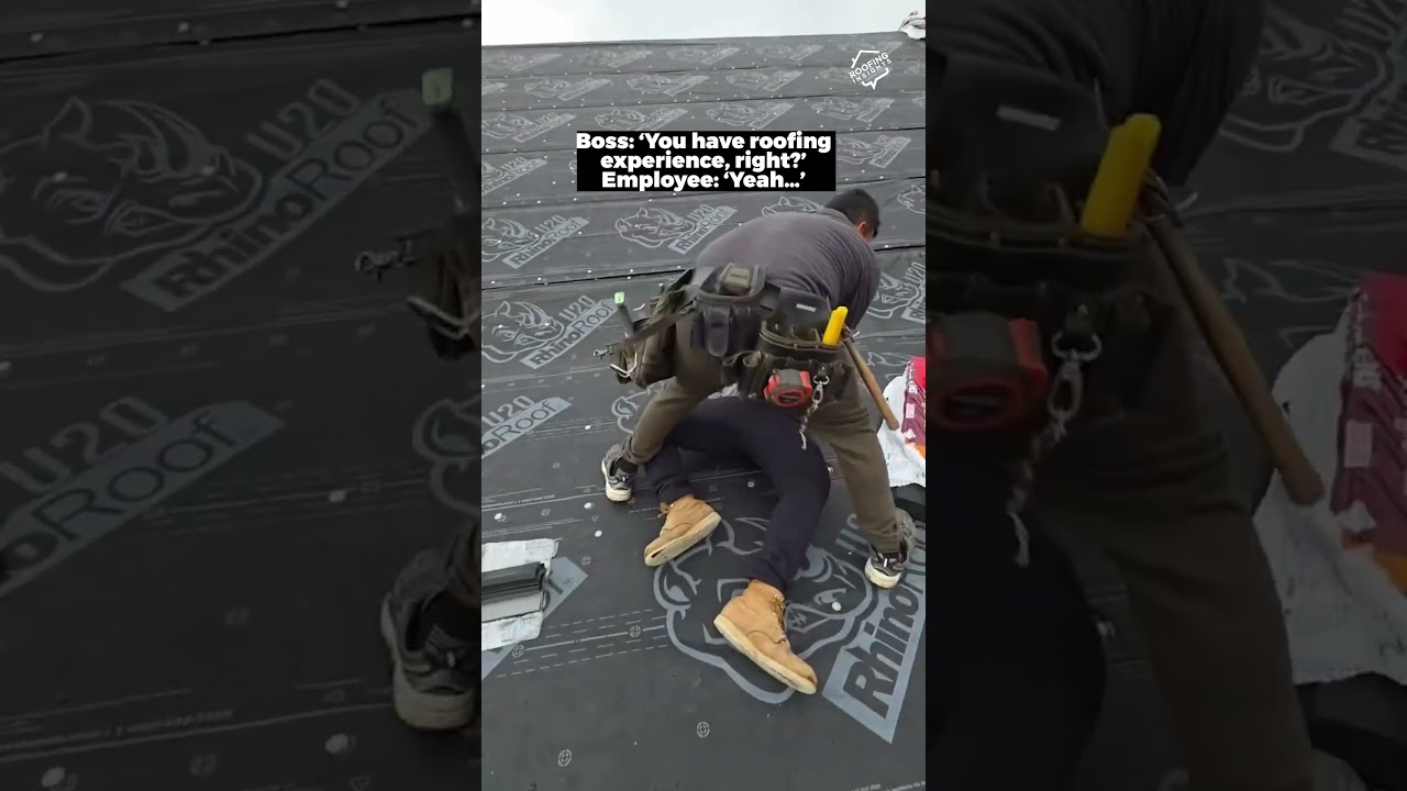 Roofing newbie's first day be like #roofinglife #fail #construction