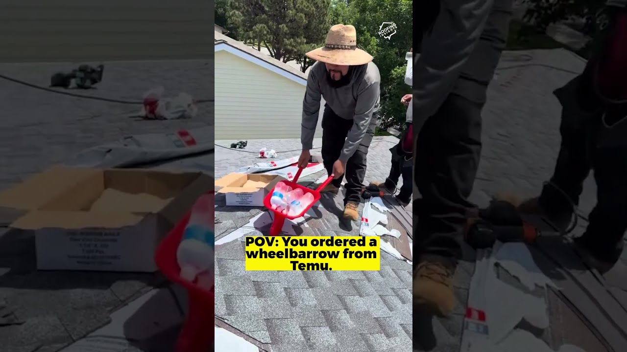 Roofers tried Temu gear and… 😂 #roofing #toolsfail #construction
