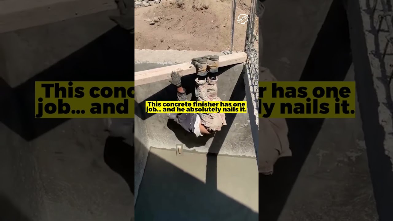 Construction worker's impossible concrete technique 🤯 #construction #talent