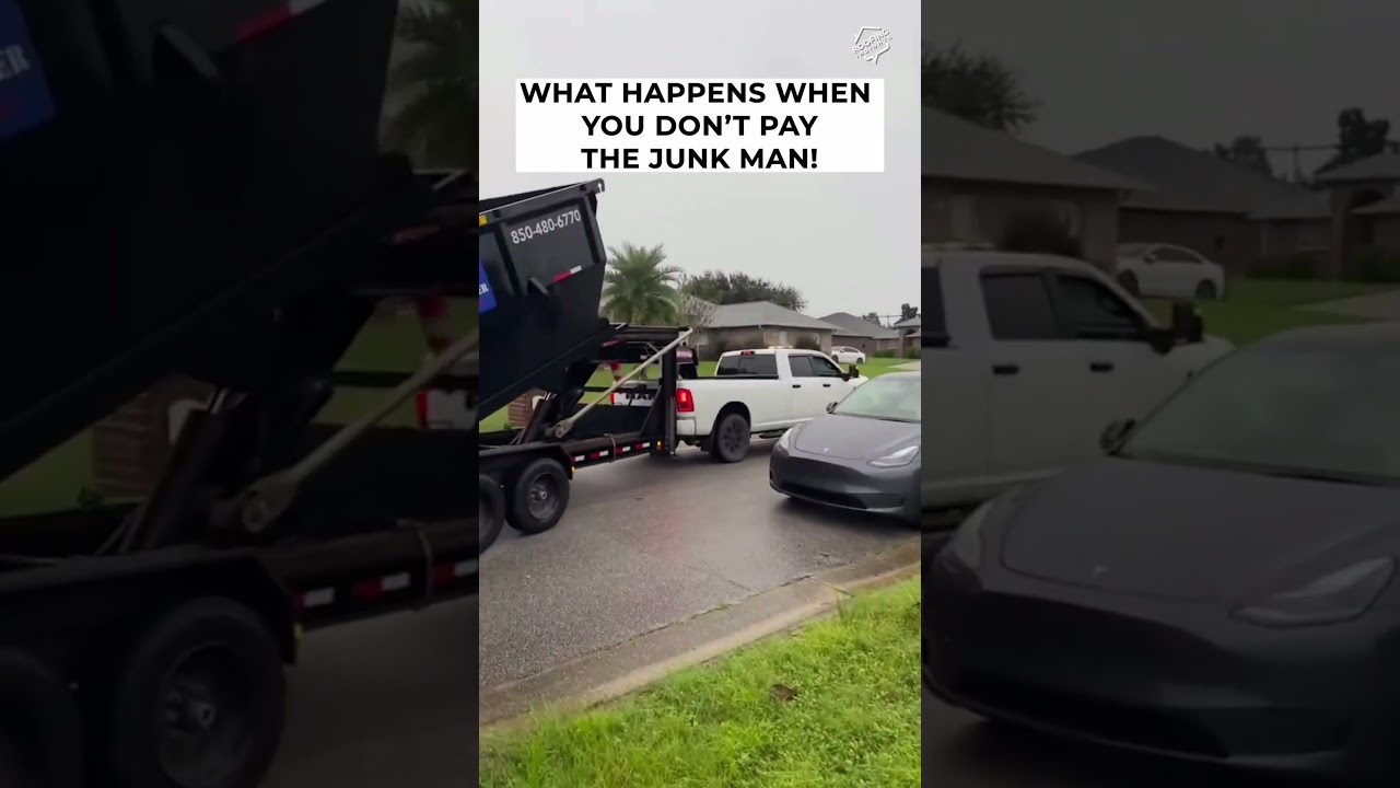 Junk removal crew dumps trash back after payment dispute 😳