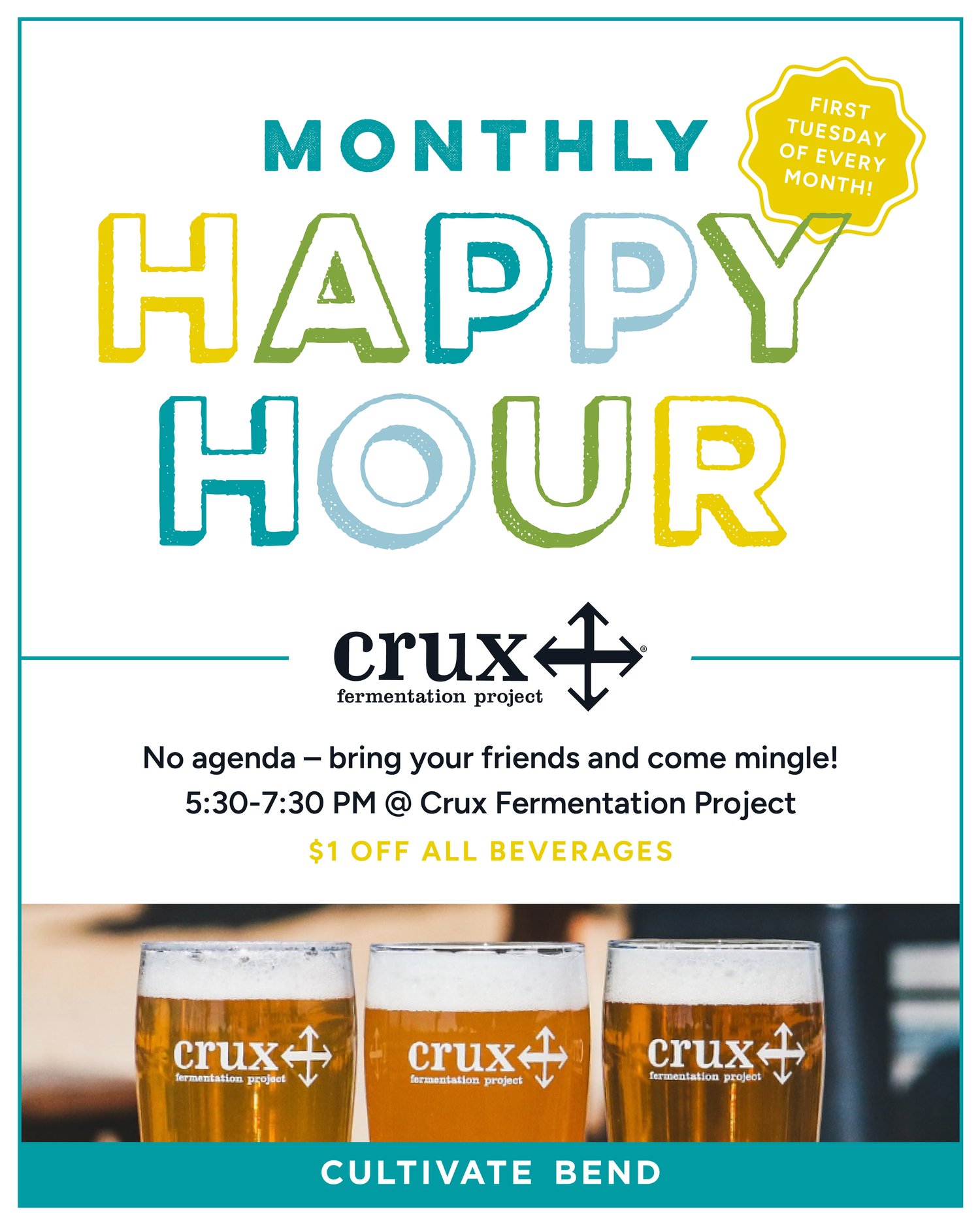 Monthly Happy Hour at Crux