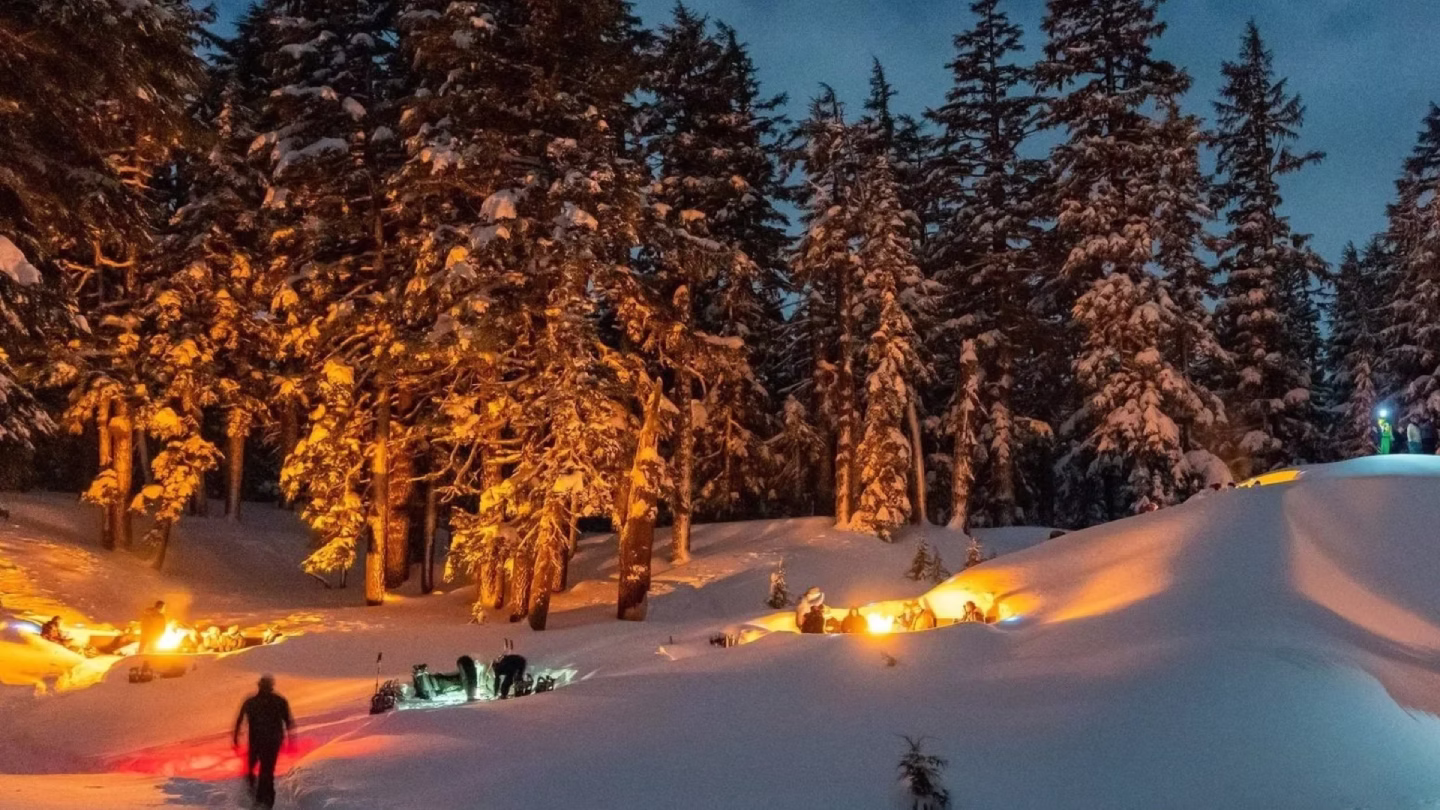 New Year's Eve Bonfire on the Snow