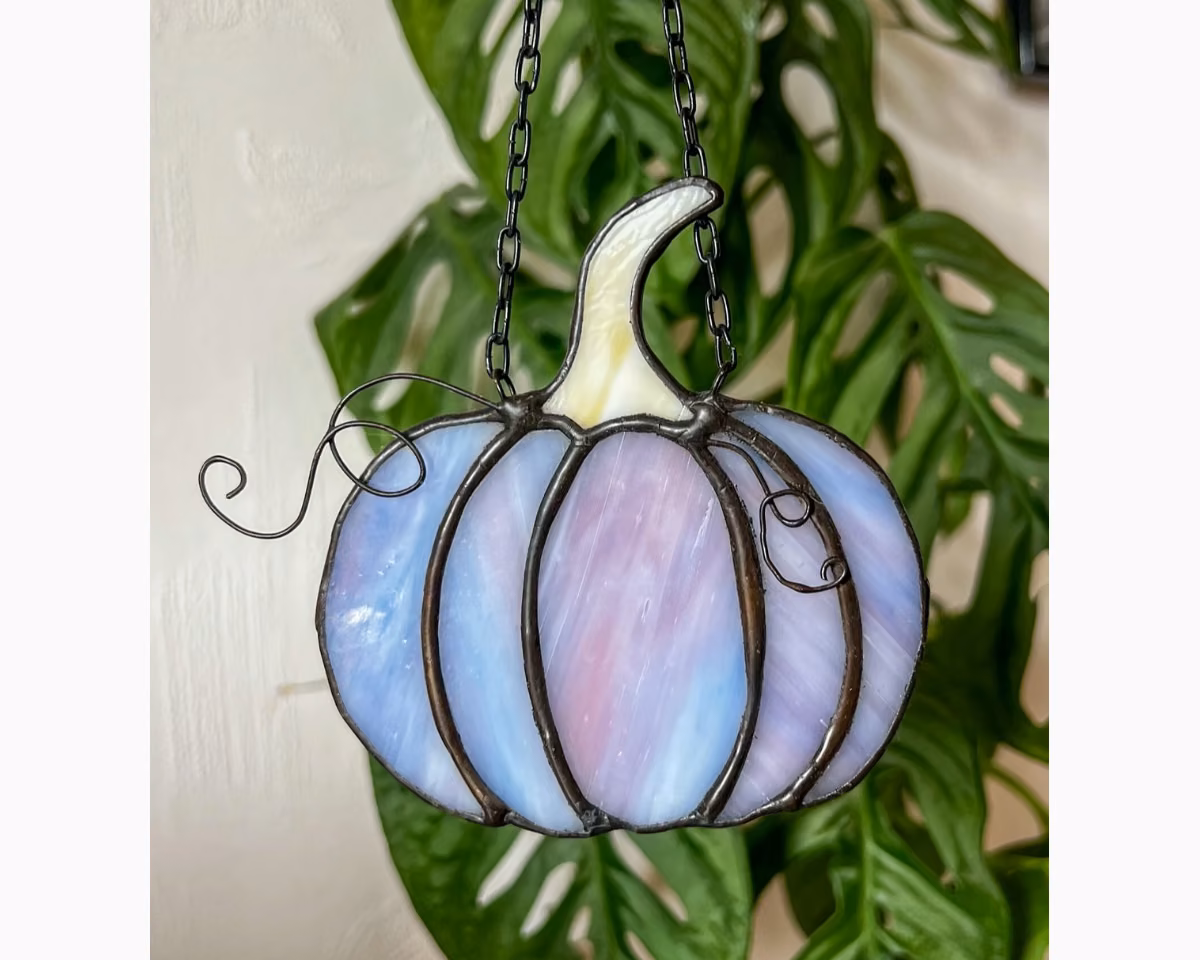 Fall Stained Glass Pumpkin Suncatcher