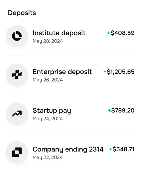 Deposits Register - Financio X Webflow Template