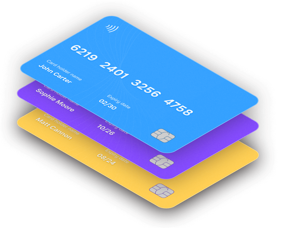 Three Cards Bank Account - Financio X Webflow Template