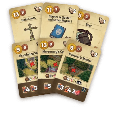 Board game cards - items